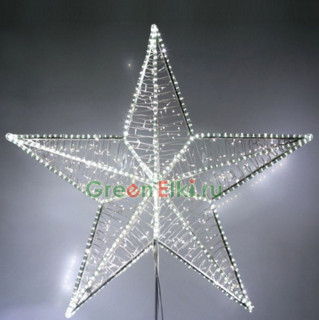 Макушка световая для уличной ели Кремлевская 200 см, Стандарт, белая