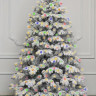 Искусственная ель Аляска заснеженная, 550 мульти+теплый-белый Led лампы с пультом переключения, 240 см., арт. 195240