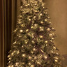 Искусственная ель Аляска заснеженная, 550 мульти+теплый-белый Led лампы с пультом переключения, 240 см., арт. 195240