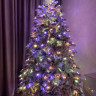 Искусственная ель Аляска заснеженная, 550 мульти+теплый-белый Led лампы с пультом переключения, 240 см., арт. 195240