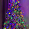 Искусственная ель Аляска заснеженная, 550 мульти+теплый-белый Led лампы с пультом переключения, 240 см., арт. 195240