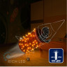 Светодиодная гирлянда Rich LED 10 м, 100 LED, 24В, соединяемая, влагозащитный колпачок, желтая, мерцающая, белый провод, арт. RL-S10CF-24V-CW/Y