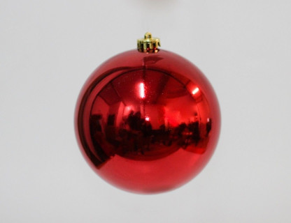 Однотонный пластиковый шар 150 мм, глянцевый, красный, арт. 1015115-03