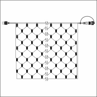 Электрогирлянда сеть ALEDUS 2х2 м, черный провод, ПВХ, синий, арт. N-BP-2x2M-B