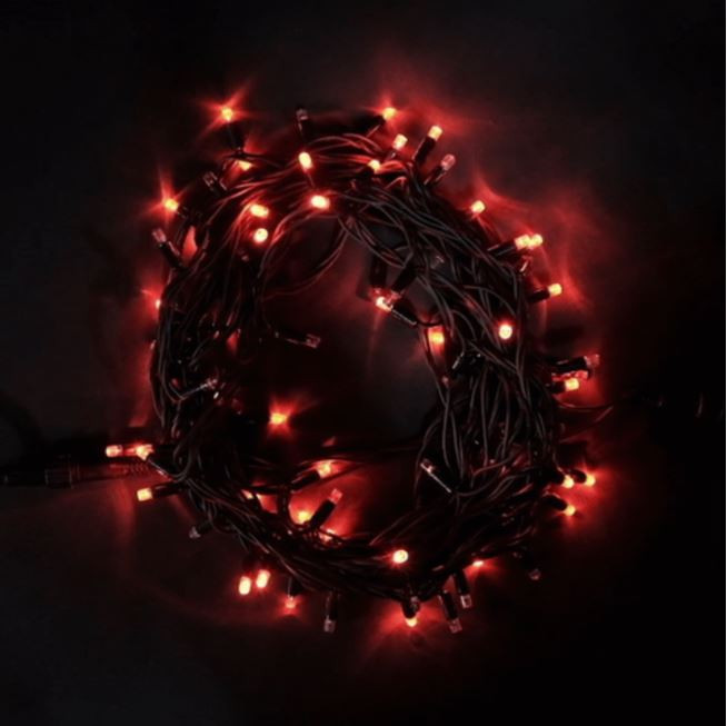 Светодиодная нить, с мерцанием 100%, 10 м., 75 LED, каучук, черн. пр., зеленый, Laitcom, арт. LL75ABL-1-2G 04-093