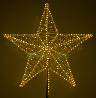 Макушка световая для уличной ели Кремлевская 200 см, Стандарт, желтая