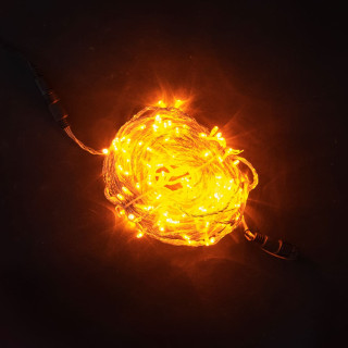 Светодиодная нить, 20 м., с динамикой, силикон, прозр. пр., оранжевый, LaitCom, арт. EST200-3W10-1OR 05-021