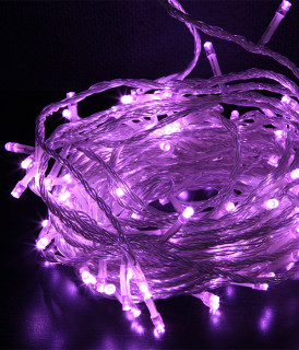 Светодиодная нить, 10 м., 100 LED, 24V, силикон, прозр. пр., лиловый, LaitCom, арт. EST100-10-1L 05-177