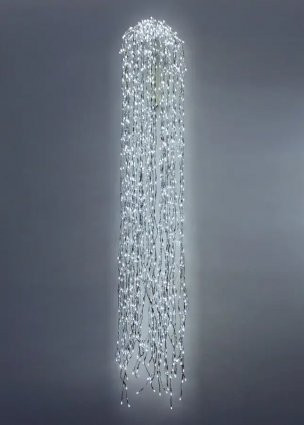 Светодиодные Дреды Rich LED, белые, мерцающие, 1120 LED, 2.4 метра, черный провод, арт. RL-DR2.4F-B/W