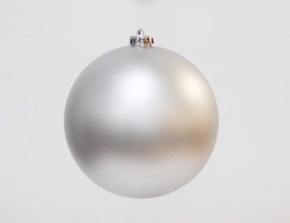 Однотонный пластиковый шар 150 мм, матовый, серебряный, арт. 1131345